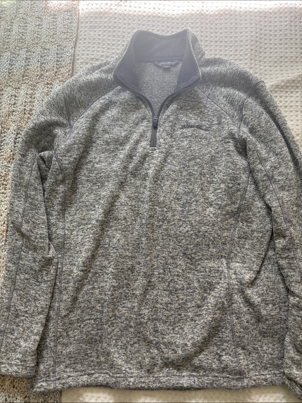 Eddie Bauer Men's Heather Gray Quarter-Zip Pullover